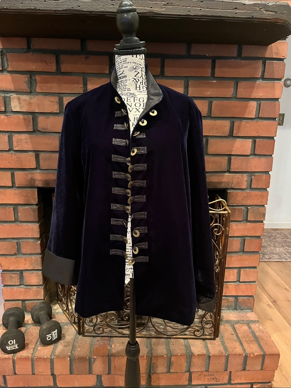 Metropolitan Opera ladies Velvet Military-Style Field Jacket in Velvet navy